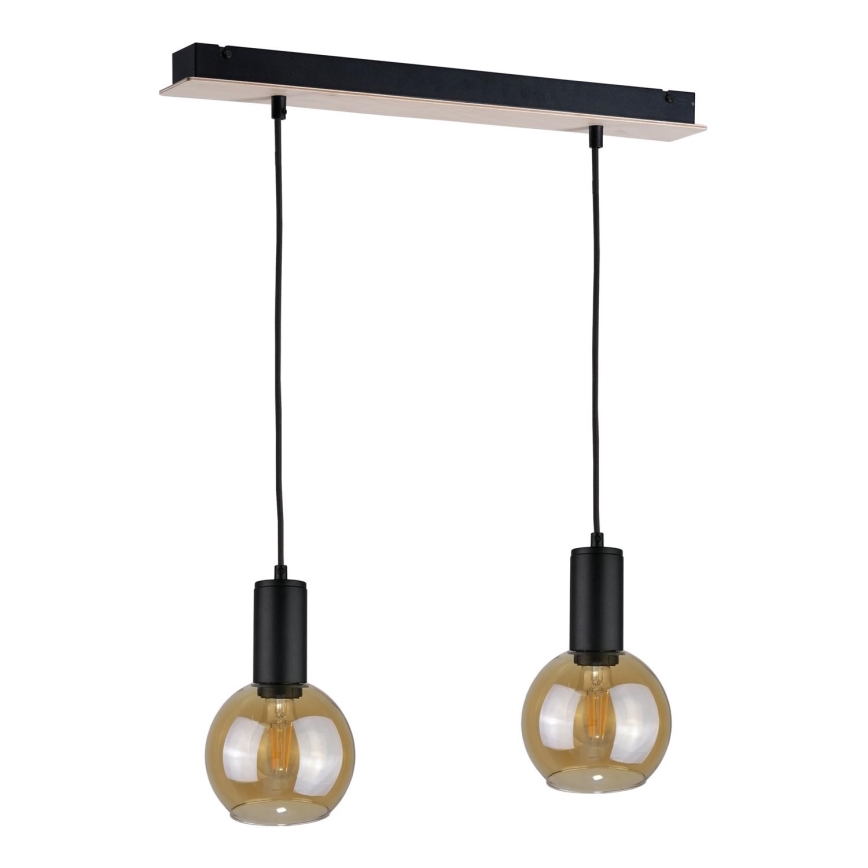 Candelabro suspenso JANTAR WOOD 2xE27/60W/230V