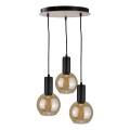 Candelabro suspenso JANTAR WOOD 3xE27/60W/230V diâmetro 30 cm