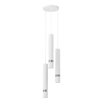 Candelabro suspenso JOKER 3xGU10/8W/230V branco/cromado brilhante