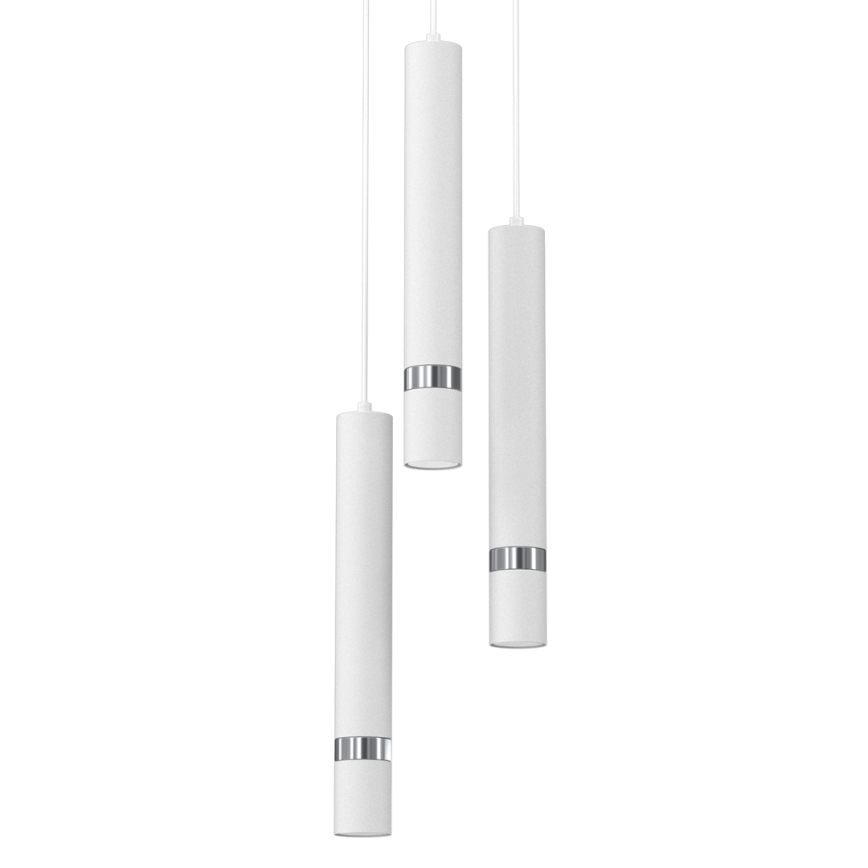 Candelabro suspenso JOKER 3xGU10/8W/230V branco/cromado brilhante