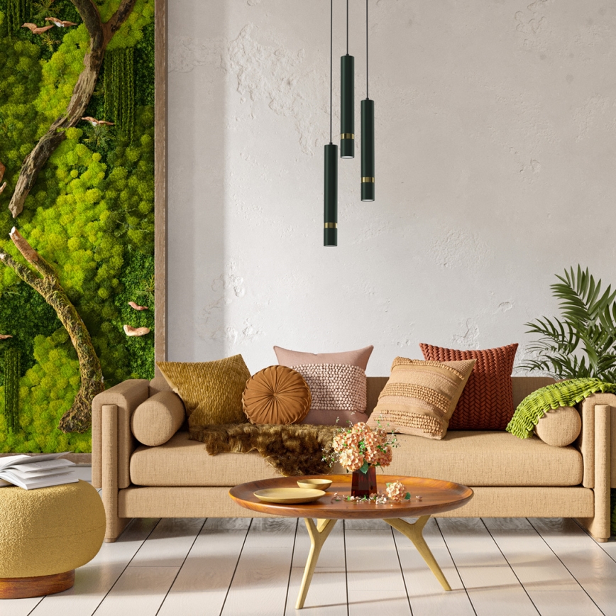 Candelabro suspenso JOKER 3xGU10/8W/230V verde/dourado