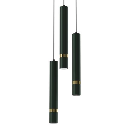 Candelabro suspenso JOKER 3xGU10/8W/230V verde/dourado