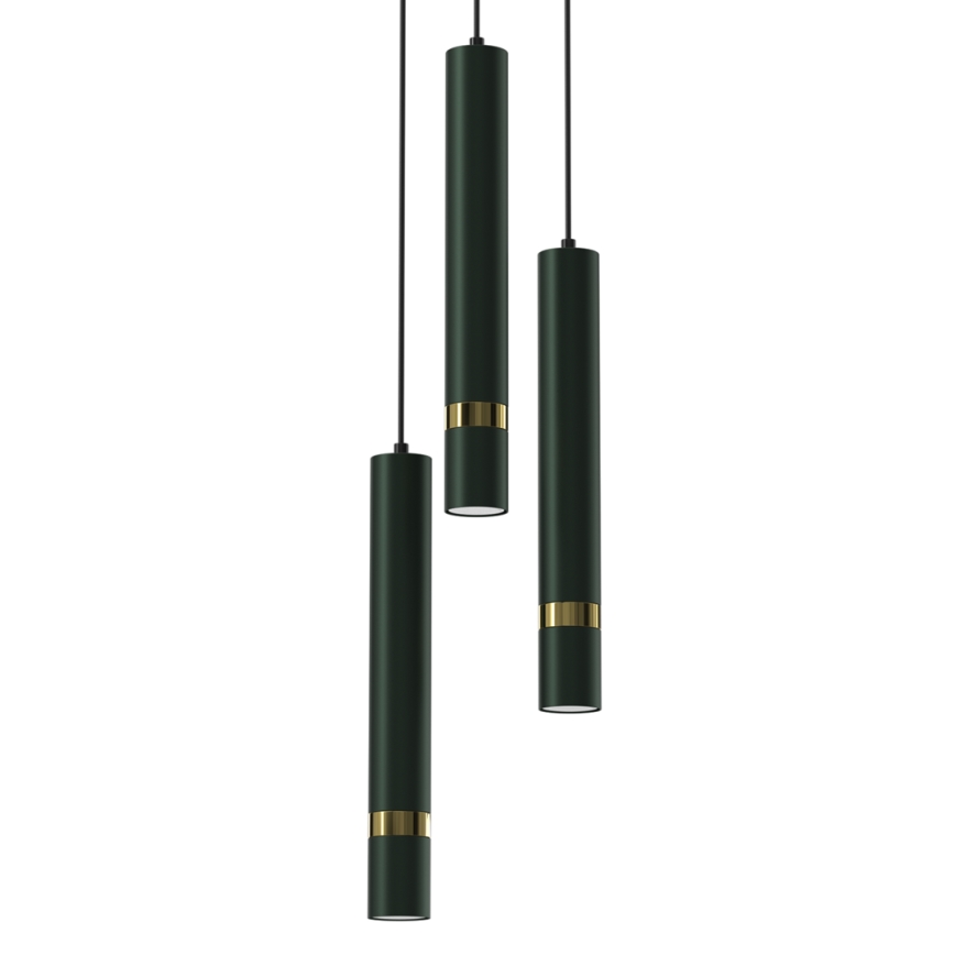 Candelabro suspenso JOKER 3xGU10/8W/230V verde/dourado