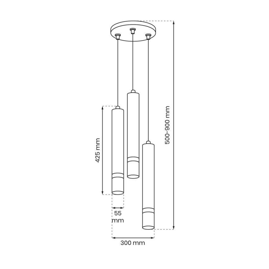 Candelabro suspenso JOKER 3xGU10/8W/230V verde/dourado