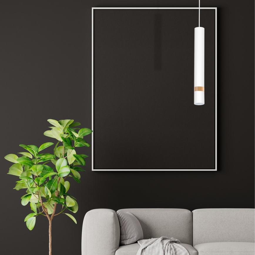 Candelabro suspenso JOKER WHITE WOOD 1xGU10/8W/230V