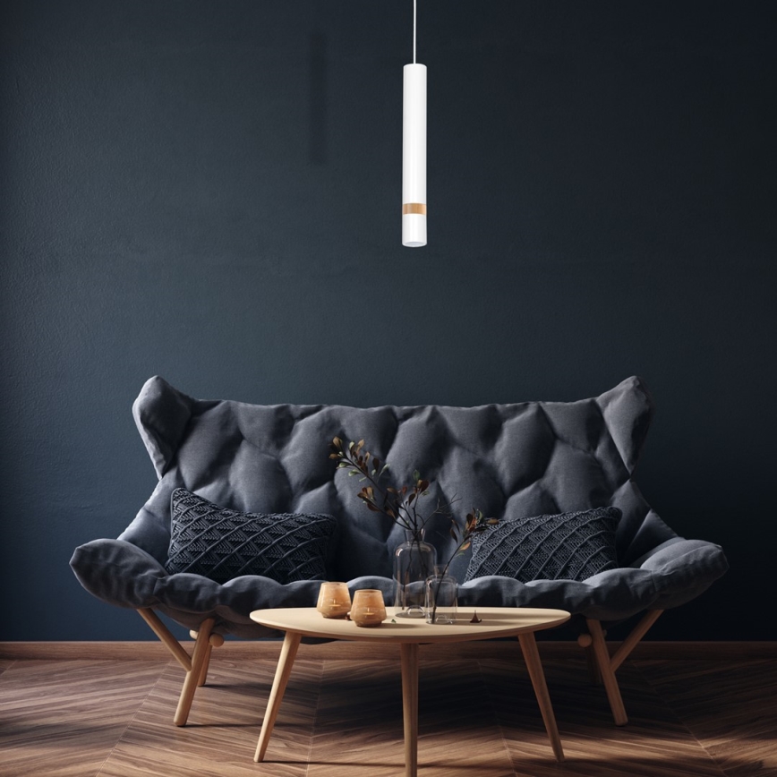 Candelabro suspenso JOKER WHITE WOOD 1xGU10/8W/230V