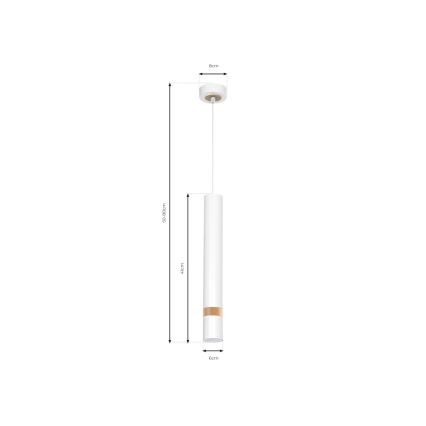 Candelabro suspenso JOKER WHITE WOOD 1xGU10/8W/230V