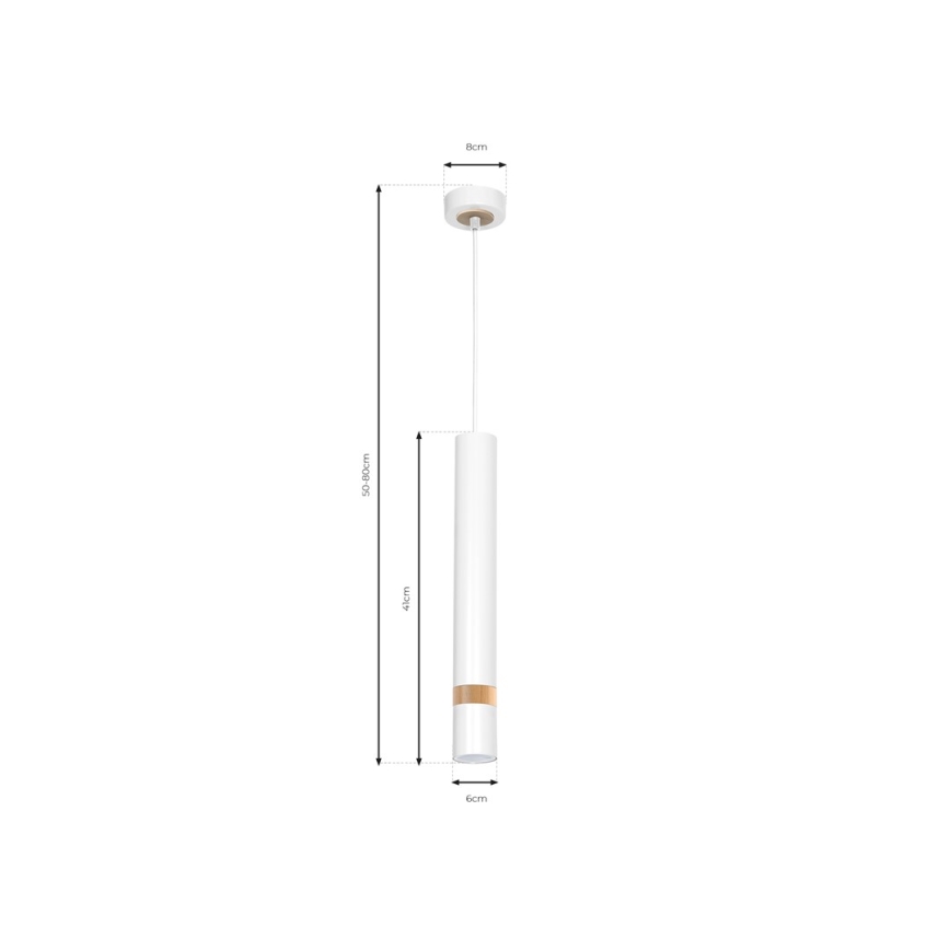 Candelabro suspenso JOKER WHITE WOOD 1xGU10/8W/230V