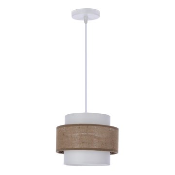 Candelabro suspenso JUTA 1xE27/40W/230V castanho/branco