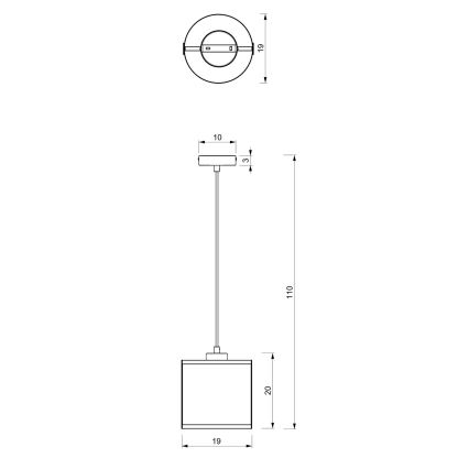 Candelabro suspenso KAGA 1xE27/60W/230V preto/dourado