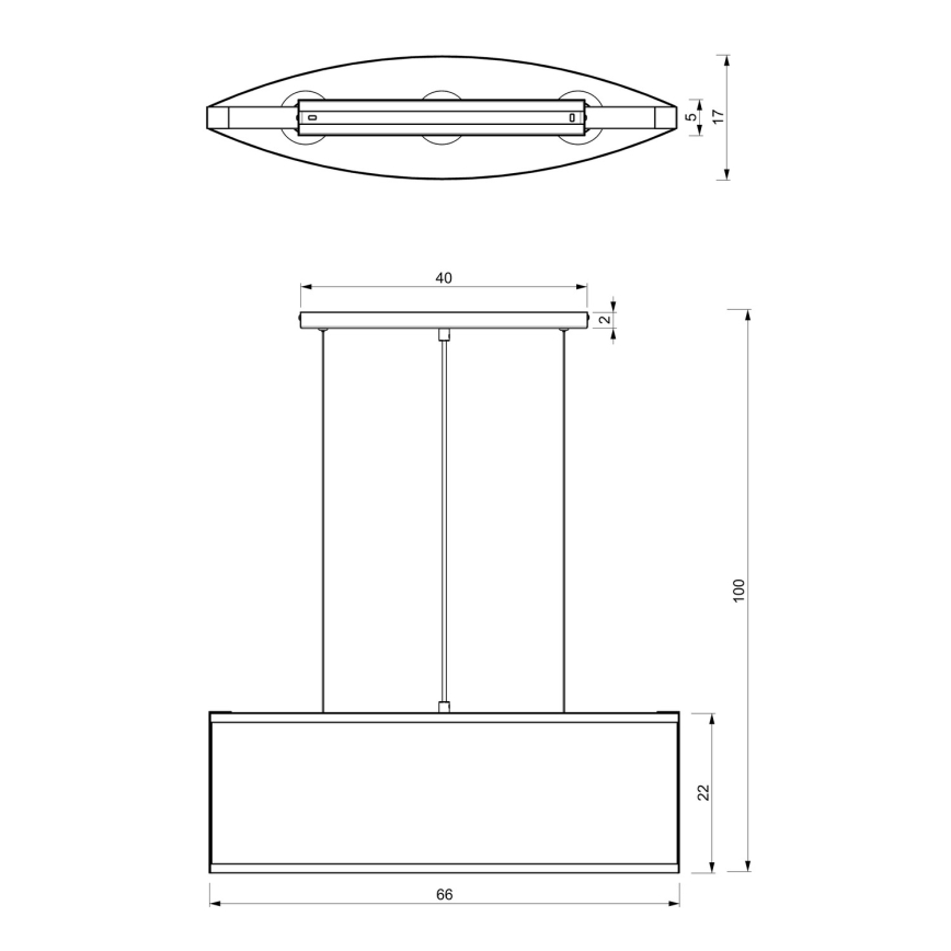 Candelabro suspenso KAGA 3xE27/60W/230V preto/dourado