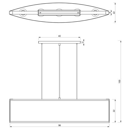 Candelabro suspenso KAGA 5xE27/60W/230V preto/dourado