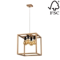 Candelabro suspenso KAGO 4xE27/60W/230V carvalho - certificado por FSC