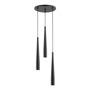 Candelabro suspenso KALINI 3xGU10/40W/230V diâmetro 30 cm preto