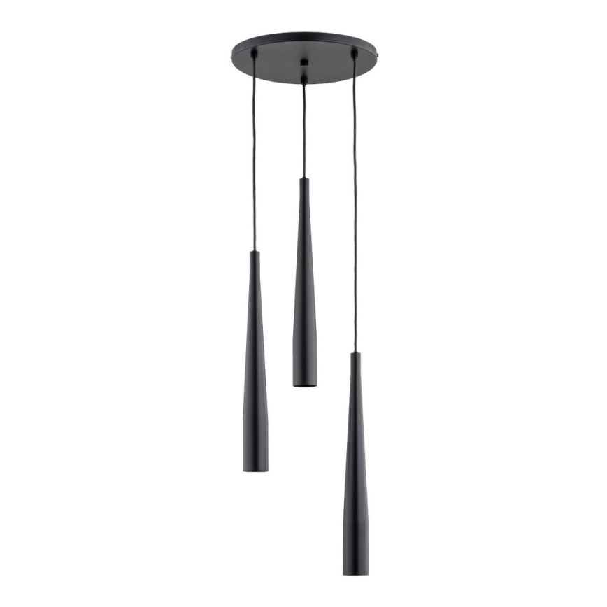 Candelabro suspenso KALINI 3xGU10/40W/230V diâmetro 30 cm preto