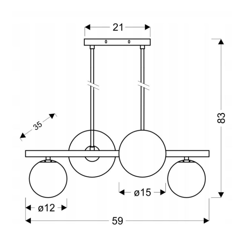 Candelabro suspenso KAMA 4xG9/28W/230V