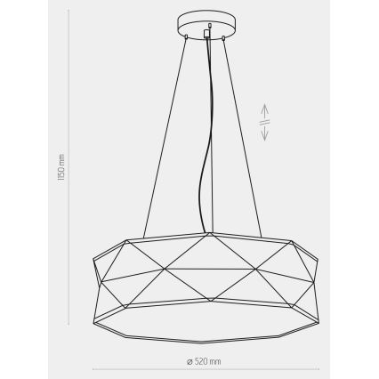 Candelabro suspenso KANTOOR 1xE27/15W/230V preto