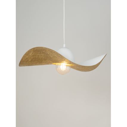 Candelabro suspenso KAPELLO 1xE27/60W/230V diâmetro 55 cm branco/dourado