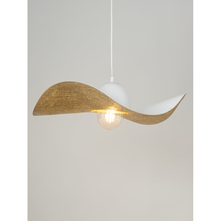 Candelabro suspenso KAPELLO 1xE27/60W/230V diâmetro 55 cm branco/dourado