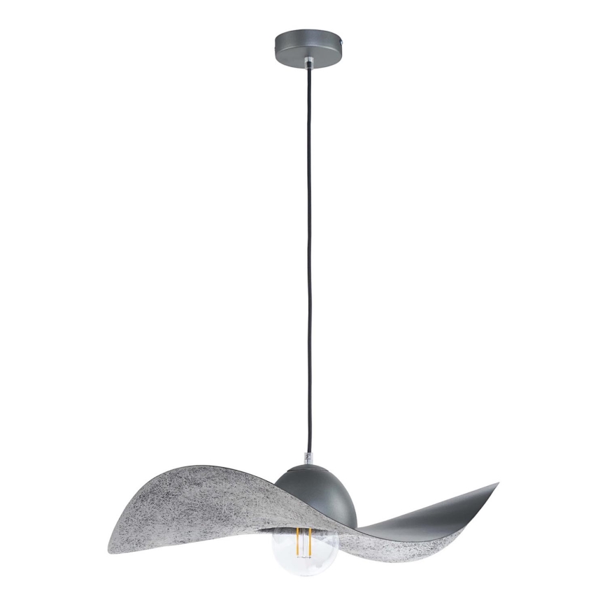 Candelabro suspenso KAPELLO 1xE27/60W/230V diâmetro 55 cm cinzento/prateado