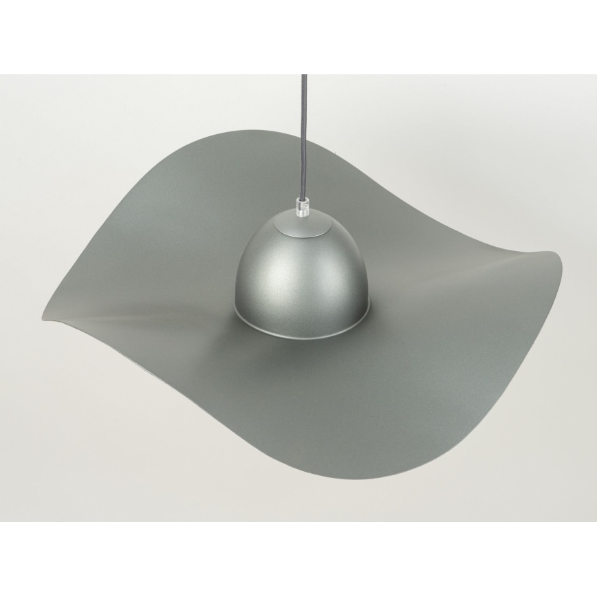 Candelabro suspenso KAPELLO 1xE27/60W/230V diâmetro 55 cm cinzento/prateado