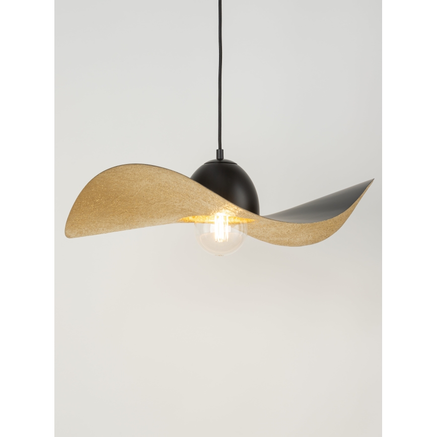 Candelabro suspenso KAPELLO 1xE27/60W/230V diâmetro 55 cm preto/dourado