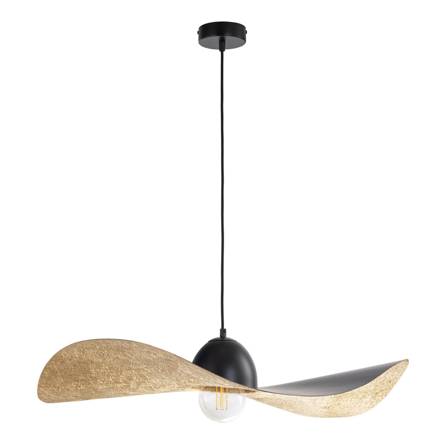 Candelabro suspenso KAPELLO 1xE27/60W/230V diâmetro 76 cm preto/dourado