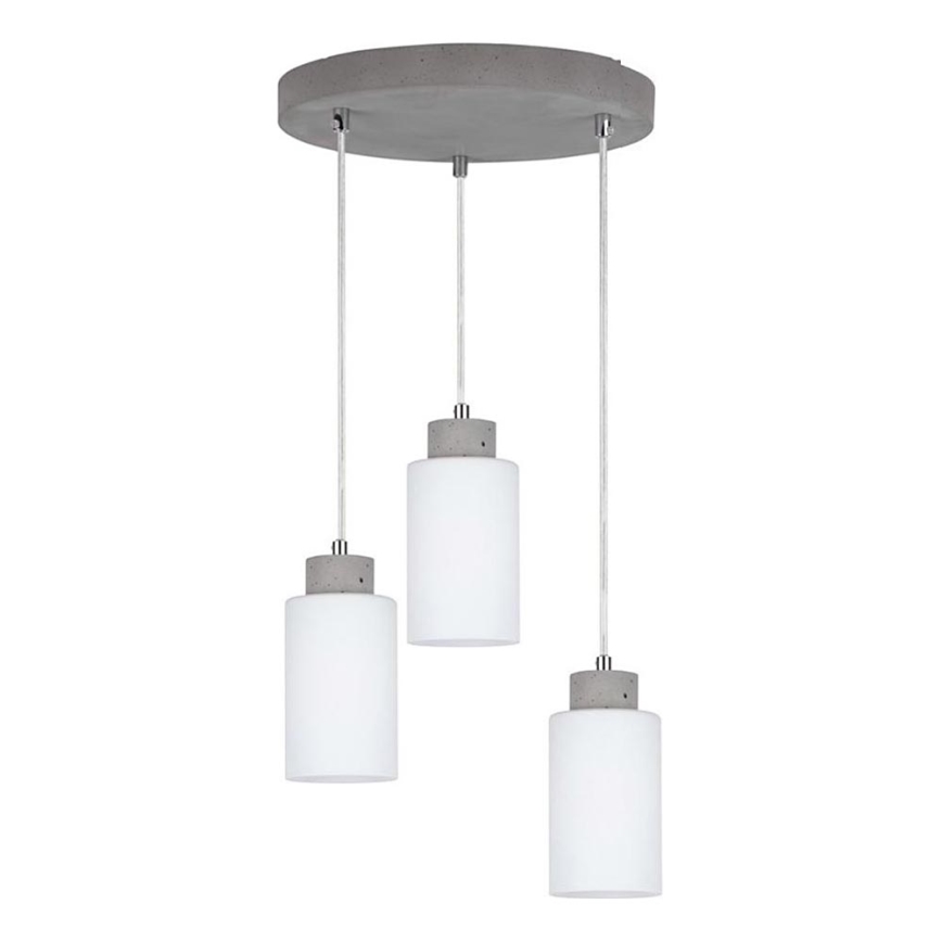 Candelabro suspenso KARLA 3xE27/60W/230V betão - certificado por FSC