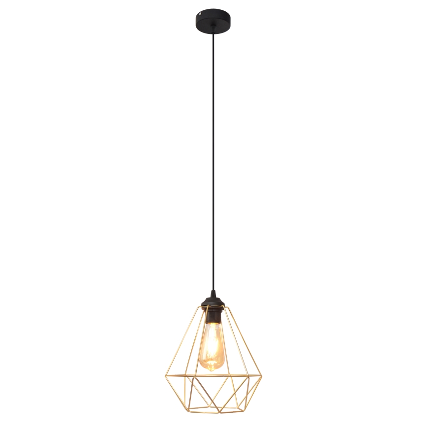 Candelabro suspenso KARO 1xE27/15W/230V dourada/preto