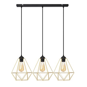 Candelabro suspenso KARO 3xE27/15W/230V dourada/preto