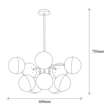 Candelabro suspenso KARSOR 10xE27/40W/230V