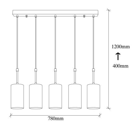 Candelabro suspenso KEM 5xE27/40W/230V