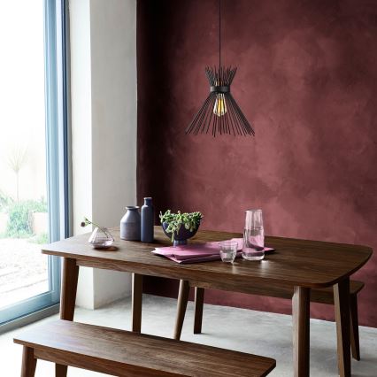 Candelabro suspenso KIRPI 1xE27/40W/230V preto