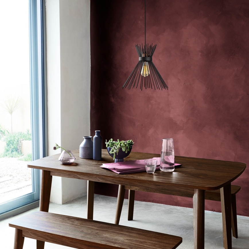 Candelabro suspenso KIRPI 1xE27/40W/230V preto