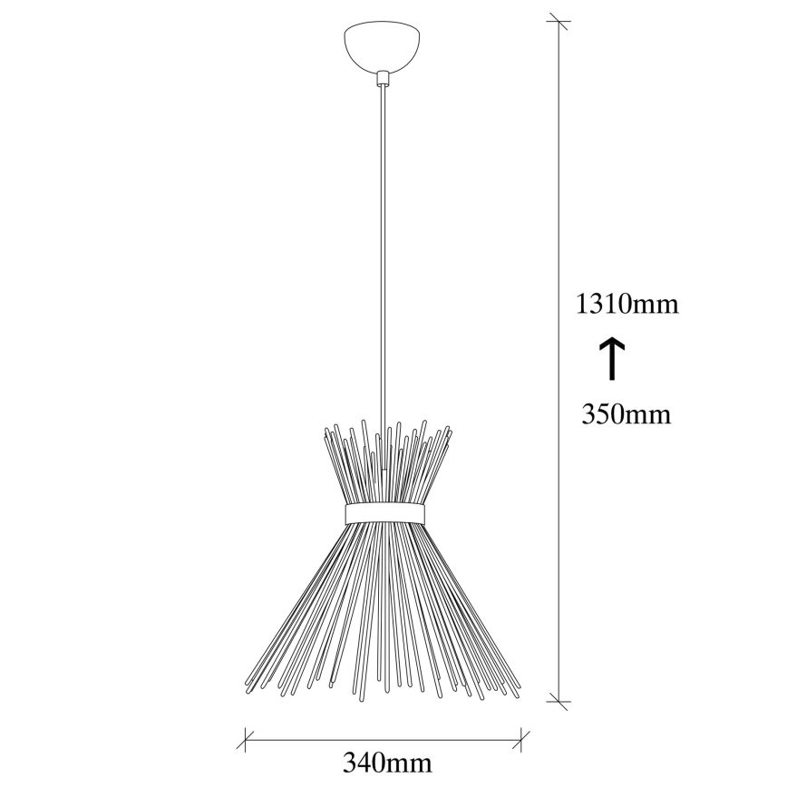 Candelabro suspenso KIRPI 1xE27/40W/230V preto