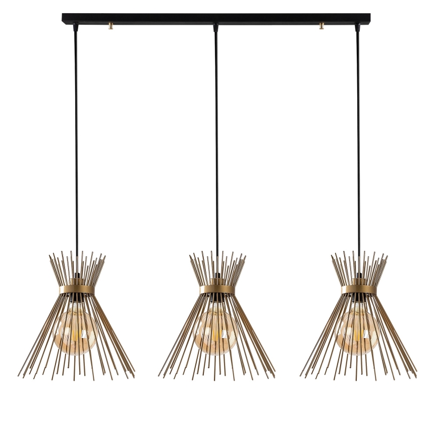 Candelabro suspenso KIRPI 3xE27/40W/230V dourado