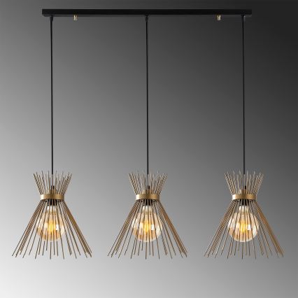 Candelabro suspenso KIRPI 3xE27/40W/230V dourado