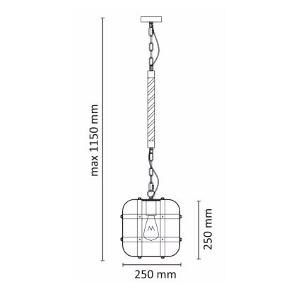 Candelabro suspenso KLATKA 1xE27/10W/230V