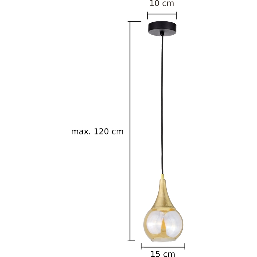 Candelabro suspenso LACRIMA HONEY 1xE27/60W/230V