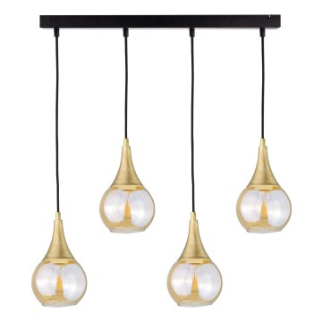 Candelabro suspenso LACRIMA HONEY 4xE27/60W/230V