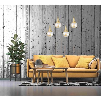 Candelabro suspenso LACRIMA HONEY 4xE27/60W/230V