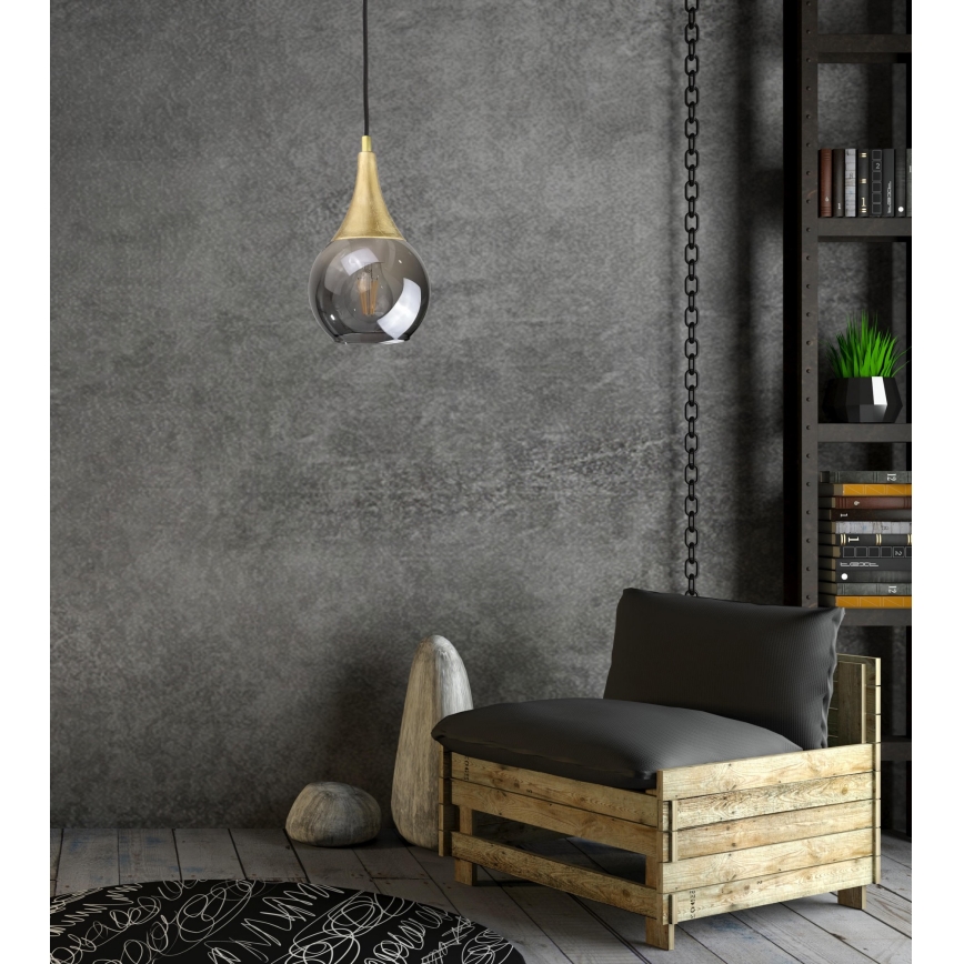 Candelabro suspenso LACRIMA SMOKY 1xE27/60W/230V