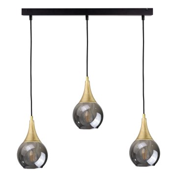 Candelabro suspenso LACRIMA SMOKY 3xE27/60W/230V
