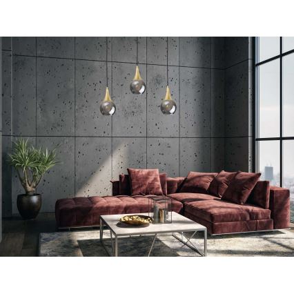 Candelabro suspenso LACRIMA SMOKY 3xE27/60W/230V