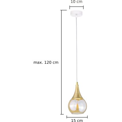 Candelabro suspenso LACRIMA WHITE 1xE27/60W/230V