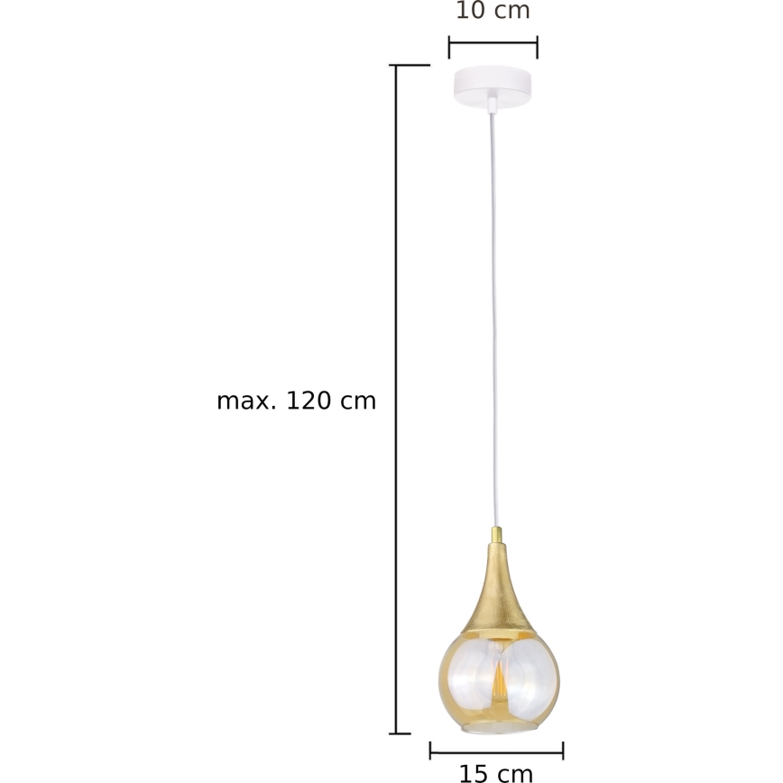 Candelabro suspenso LACRIMA WHITE 1xE27/60W/230V