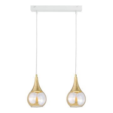 Candelabro suspenso LACRIMA WHITE 2xE27/60W/230V
