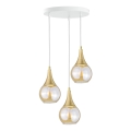 Candelabro suspenso LACRIMA WHITE 3xE27/60W/230V diâmetro 30 cm