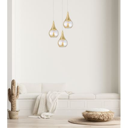 Candelabro suspenso LACRIMA WHITE 3xE27/60W/230V diâmetro 30 cm