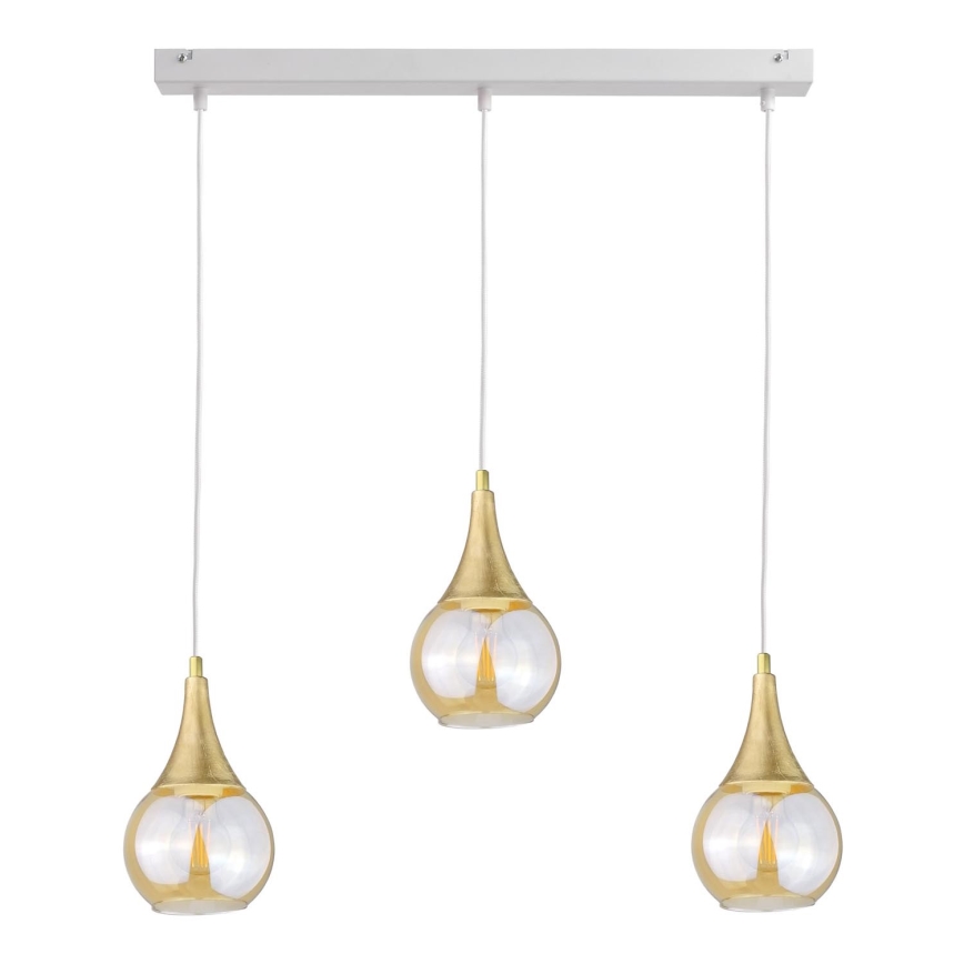 Candelabro suspenso LACRIMA WHITE 3xE27/60W/230V